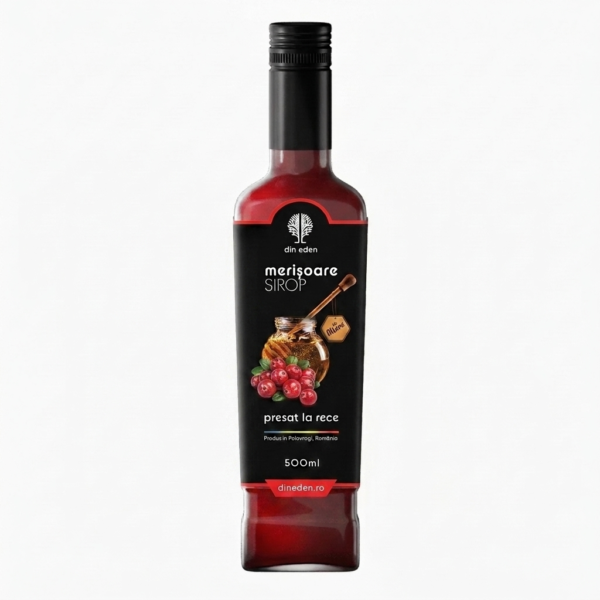 Sirop de merișoare cu miere (presat la rece)